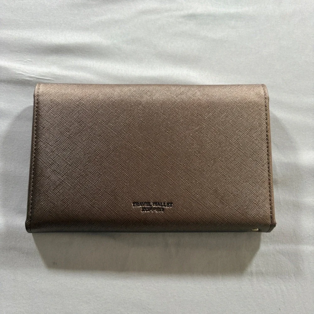 Zoppen Travel Wallet Organizer Womens Rose Gold RFID Blocking Passport Clutch